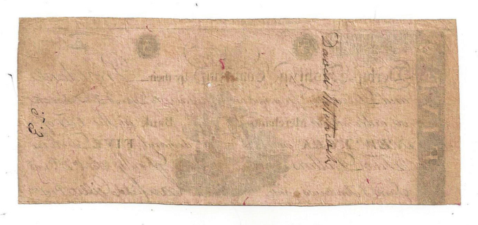 1808 Derby Fishing Company - Five Dollar Note (D09707)