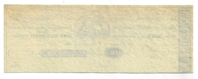 Bank of South Carolina, Charleston - One Hundred Dollar Reprint (D0602)