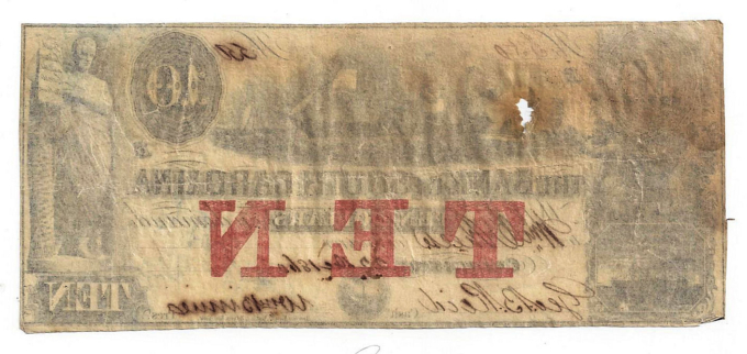 1860 Bank of South Carolina, Charleston - $10 Note No.550 Sh372, D05274