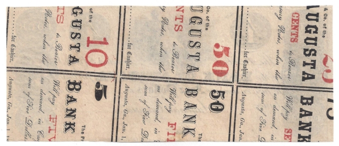18XX Bank of Augusta, Georgia $4 Remainder Note (D57121)