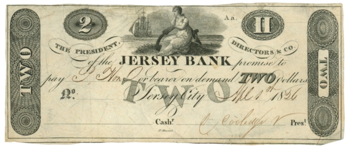 1826 Jersey Bank Jersey City $2 NJ (L4687)