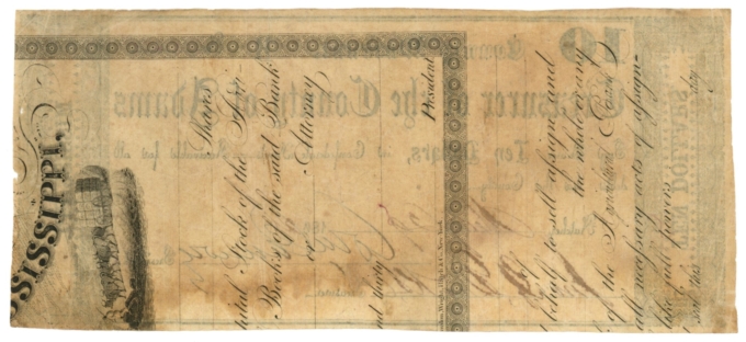 1862 Treasurer of the County of Adams $10 Natchez MS (L4706)