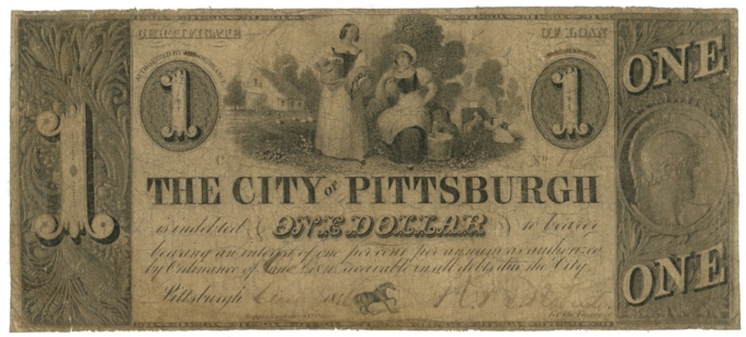 1846 City of Pittsburgh Pennsylvania $1 PA (L4804)