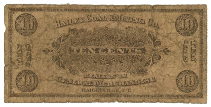 19__ Hailey Coal & Mining Co. 10 Cents Oklahoma OK (L4824)