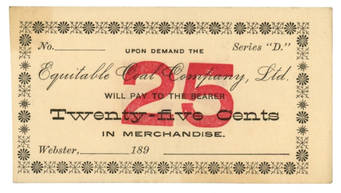 189_ Equitable Coal Company Ltd. Webster PA 25 Cents (L4831)