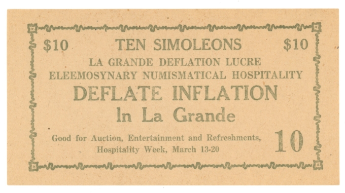 ND La Grande Oregon Deflate Inflation $10 OR (L4842)