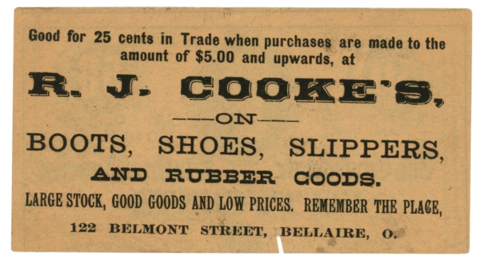 ND R J Cookes Boots Shoes Slippers & Rubber Goods 25C OH (L4845)