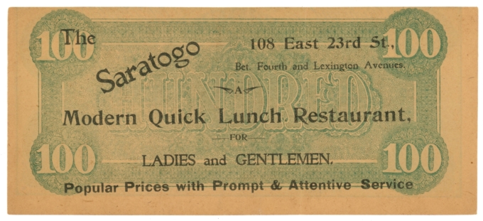 ND The Saratogo Lunch Restaurant CSA Ad Note (63239)