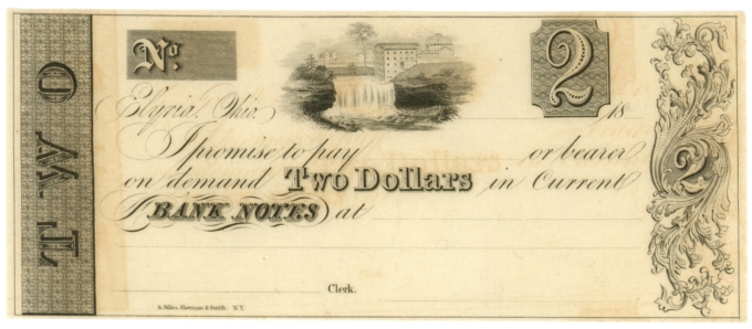 18XX Elyria, Ohio $2 Obsolete Note - Remainder (63279)