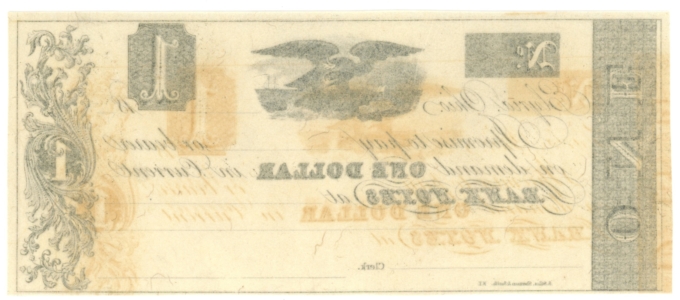 18XX Elyria, Ohio $1 Obsolete Note - Remainder (D63280)