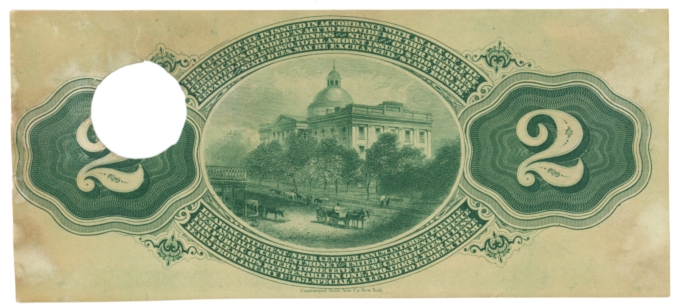 1870 State of Mississippi, Jackson, MS $2 Obsolete Note CR-52 (63293)