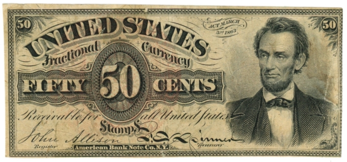 Fr.1374 United States Fractional Currency 50c Note - Fourth Issue (63319)