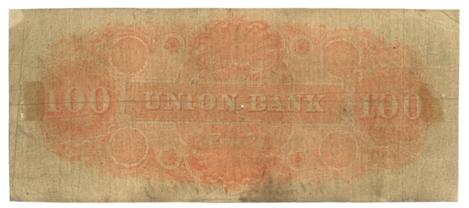 1854 Union Bank, Augusta, Georgia $100 Obsolete Note (63344)