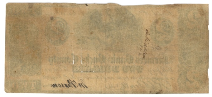 1841 Farmers Bank of Bucks County, Bristol, PA $2 Obsolete Note (63346)