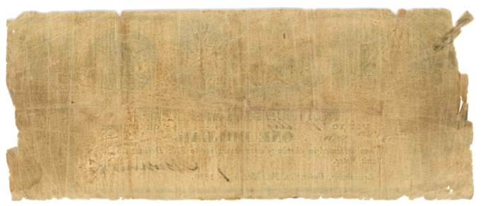 1838 Northumberland Bank, Lewisburg, Pennsylvania $1 Obsolete Note (63351)