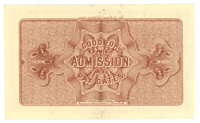 1893 World's Columbian Exposition Ticket - Chicago IL - Columbus (63400)