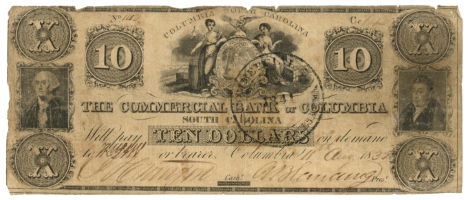 1825 Sh-137 Commercial Bank of Columbia SC $10 (L4911)