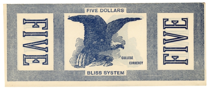 Maine College Currency Bliss System $5 ME (L4967)