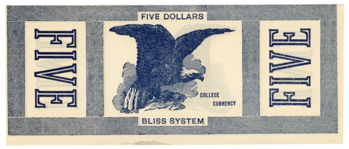 Maine College Currency Bliss System $5 ME (L4967)