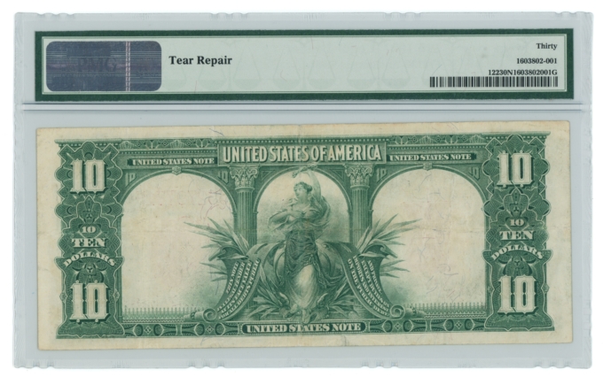 FR-122 1901 $10 Legal Tender Bison Note PMG VF30 NET (L4901)