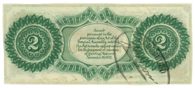 1873 State of South Carolina, Columbia, SC $2 Obsolete Note CR-4 (63503)