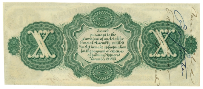 1873 State of South Carolina, Columbia, SC $10 Obsolete Note CR-6 (63505)