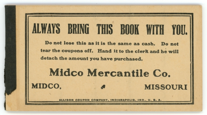 19XX Midco Mercantile Co., Midco, Missouri $10 Coupon Booklet (63547OZ)