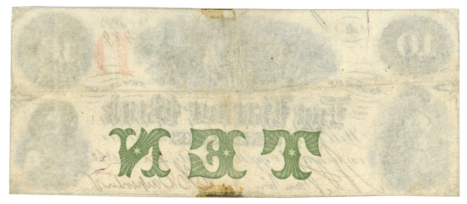 1860 Egg Harbor Bank, Egg Harbor City, New Jersey $10 Obsolete Note (63600)