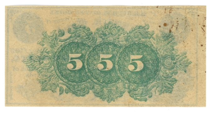 1863 R.R. Higgins, Maverick Bank, Boston, Massachusetts 5c Obsolete Note (63634)