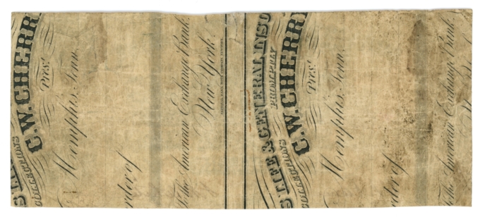 1862 Mississippi & Tennessee R.R. Co., Grenada, MS $2 Obsolete Note (63641)