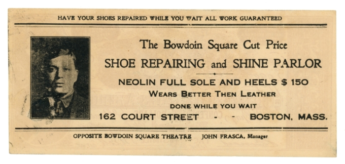 ND Shoe Repairing & Shine Parlor, Boston, Massachusetts CSA Ad Note (63654)