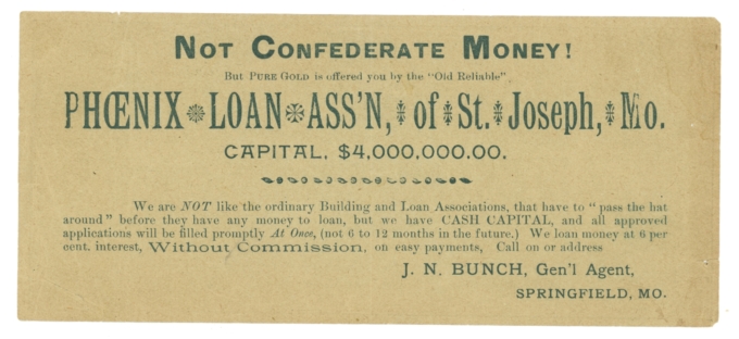 ND Phoenix Loan Association of St. Joseph, Missouri CSA Ad Note (63659)