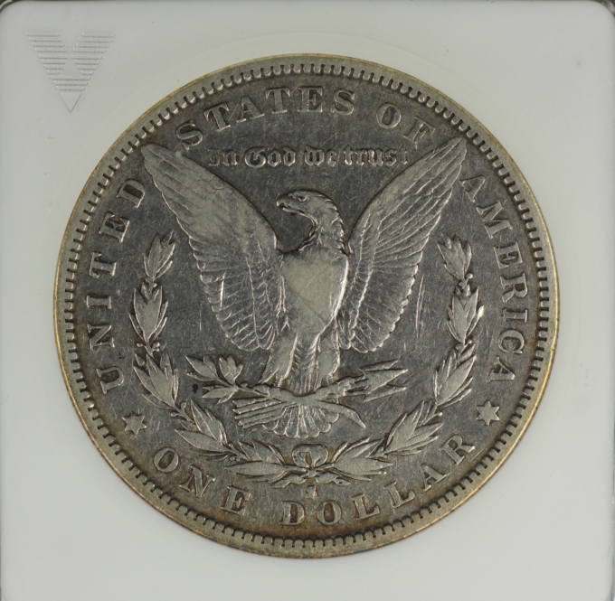 1893-S MORGAN DOLLAR ANACS F15 KEY DATE OLD SOAPBOX HOLDER (59565)