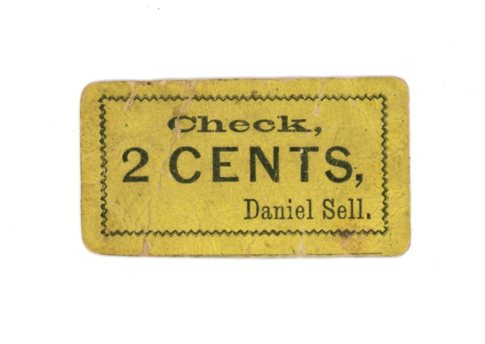 ND 2 Cent Daniel M. Sell Check coupon Pennsylvania PA (L5165)