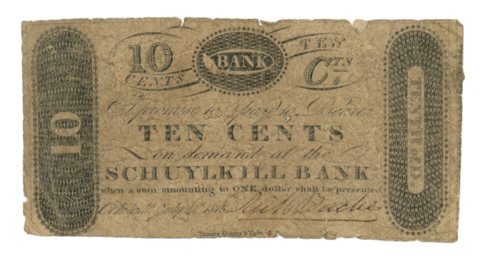 1815 Schuylkill Bank Pennsylvania 10 Cents PA (L5168)