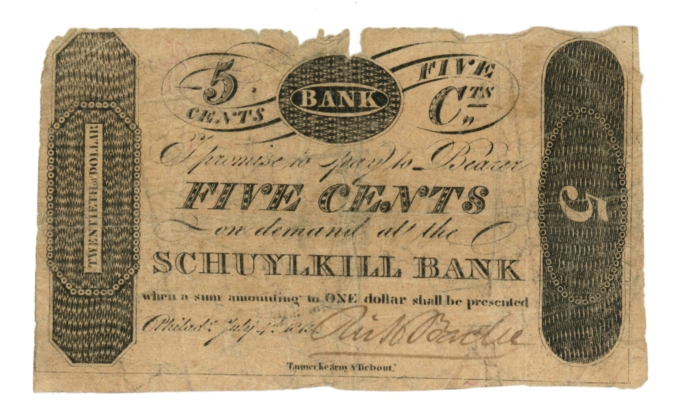 1815 Schuylkill Bank Pennsylvania 5 Cents PA (L5169)