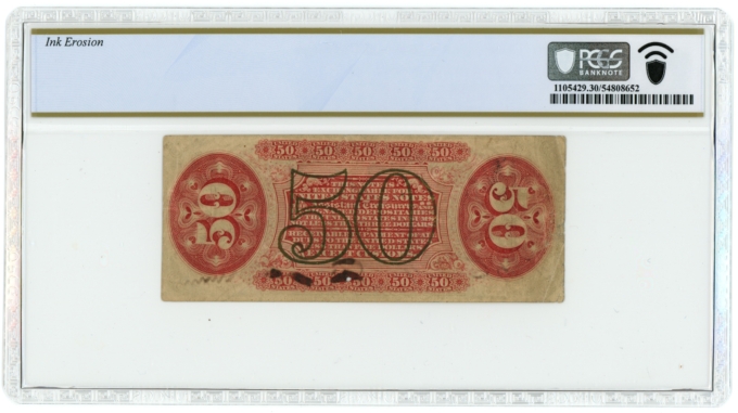 FR-1355 Third Issue US Fractional Currency 50c Note PCGS VF30 Details (64038)