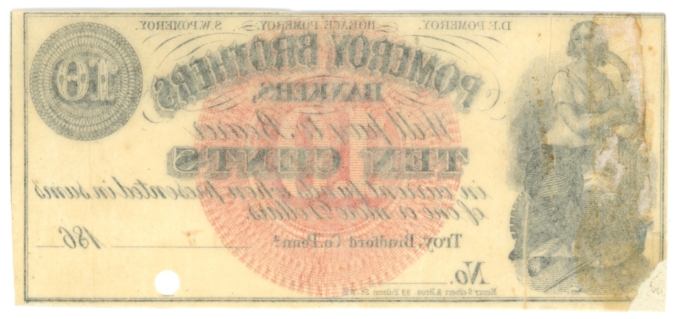 186X Pomeroy Brothers Bankers Troy Pennsylvania PA 10c Obsolete Note (64054)