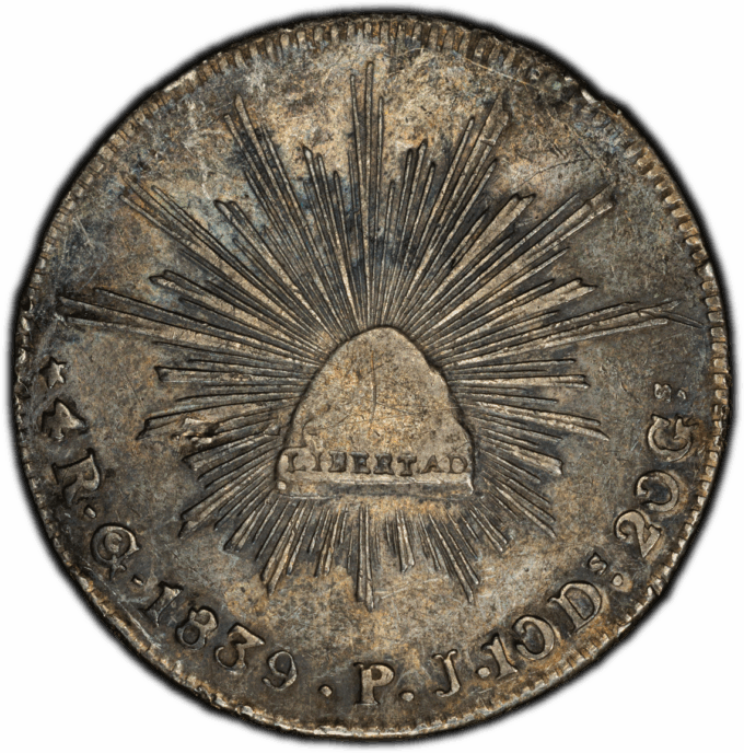 1839-Go PJ MEXICO 4 REALES PCGS XF DETAILS - GUANAJUATO MINT - RARE! (21233)