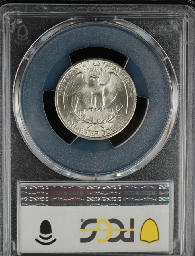 1946-S WASHINGTON QUARTER 25C PCGS MS65 (59853)