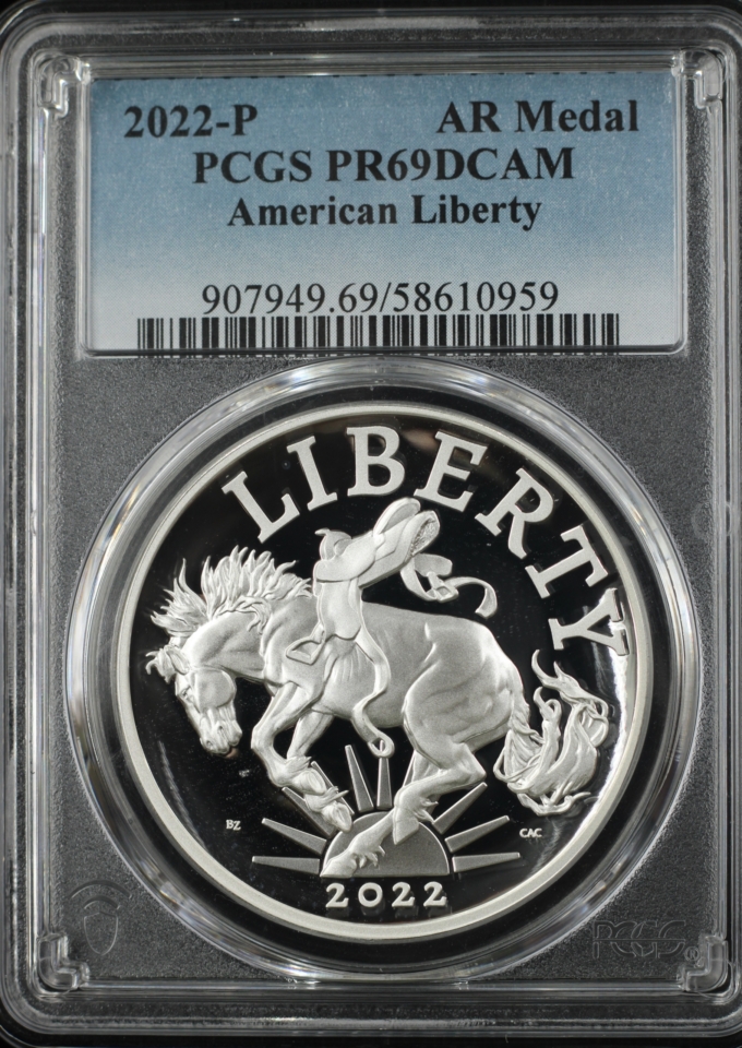 2022-P AMERICAN LIBERTY SILVER MEDAL PCGS PR69DCAM (10959)