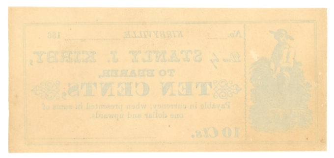 186_ Stanly J. Kirby Kirbyville Pennsylvania PA 10 Cents (L5242)