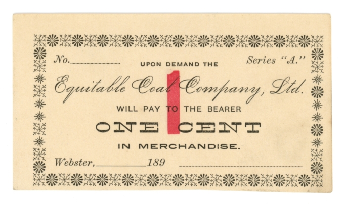 189_ Equitable Coal Company Ltd 1 Cent Webster PA (L5248)