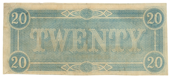 T-67 1864 Confederate States of America CSA $20 Note PF-11 CR-511 (L5260)
