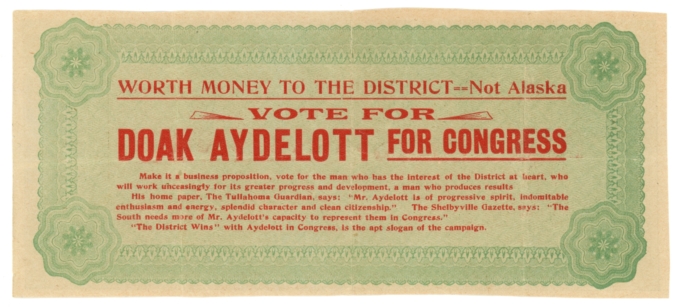 ND Vote for Doak Aydelott For Congress Tennessee CSA Ad Note (L5266)