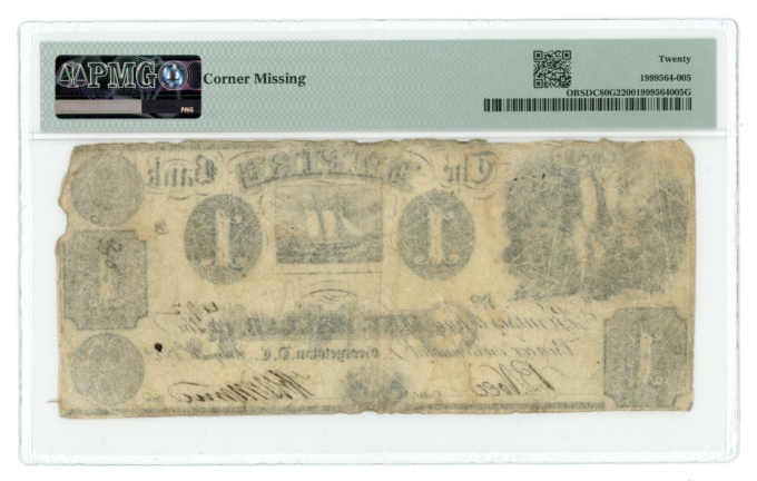 1852 Empire Bank District of Columbia Georgetown DC $1 PMG VF20 (L5280)