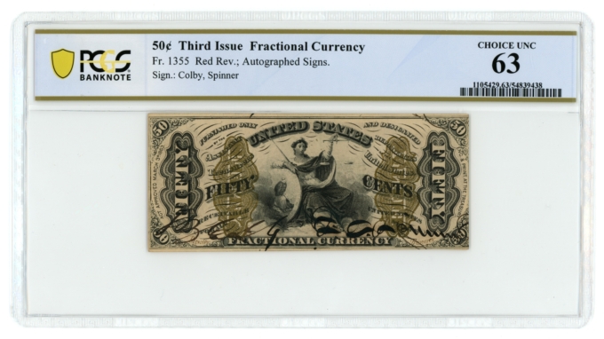 FR-1355 Third Issue US Fractional 50 Cents PCGS UNC 63 (L5287)