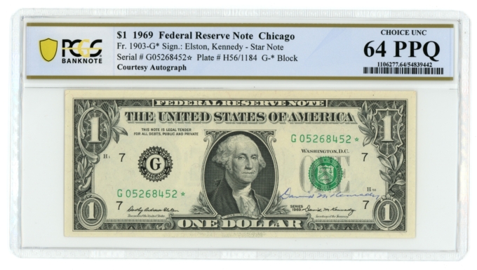 1969 $1 FRN Chicago FR-1903-G* 2 in seq. PCGS 64 PPQ (L5289)