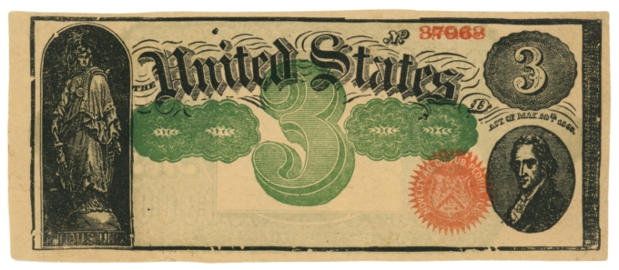 Double Denomination Unissued US AD Note (L5926)