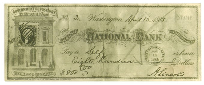 Vintage Check Scan Lincoln National Bank & Trust Company AD Note (L5927)